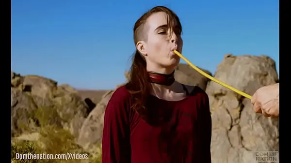 XXX Petite, hardcore submissive masochist Brooke Johnson drinks piss, gets a hard caning, and get a severe facesitting rimjob session on the desert rocks of Joshua Tree in this Domthenation documentary top Clips