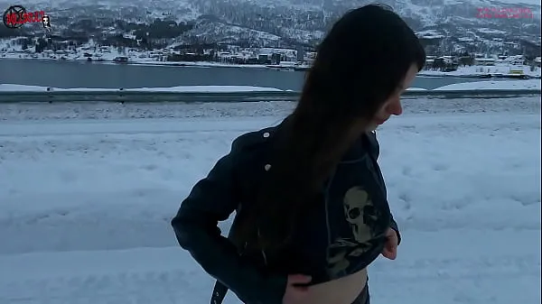 XXX Sex with cum on tits and flashing outdoor in Tromso, Norway top Clips